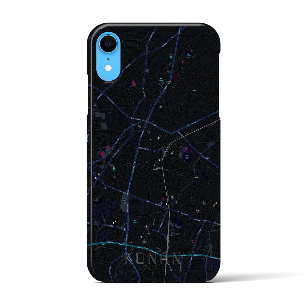 【江南(愛知県)】地図柄iPhoneケース(バックカバータイプ)