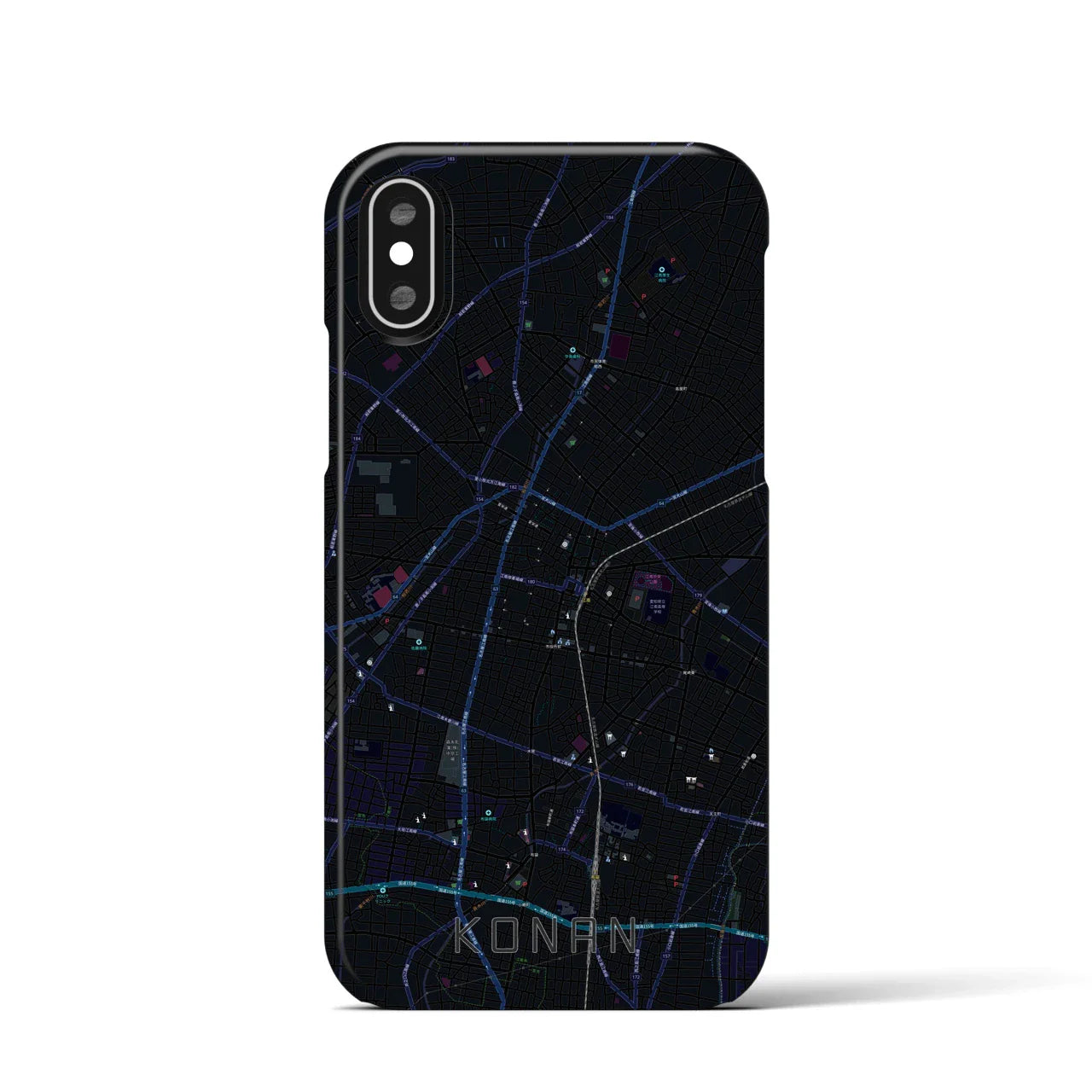 【江南(愛知県)】地図柄iPhoneケース(バックカバータイプ)