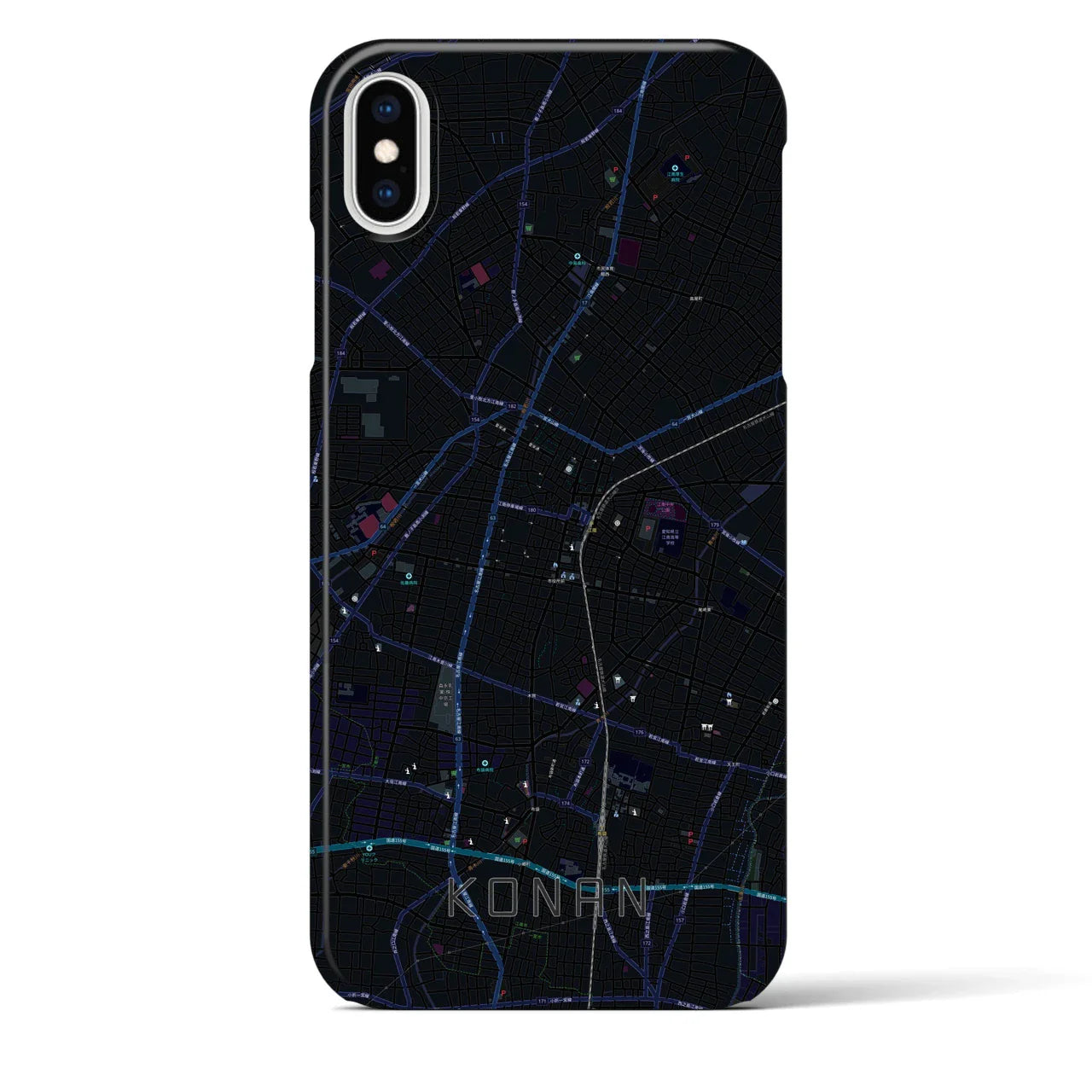 【江南(愛知県)】地図柄iPhoneケース(バックカバータイプ)