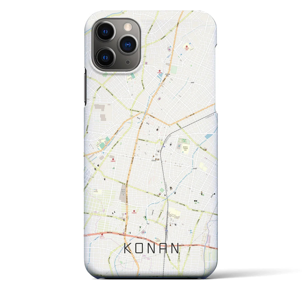 【江南(愛知県)】地図柄iPhoneケース(バックカバータイプ)