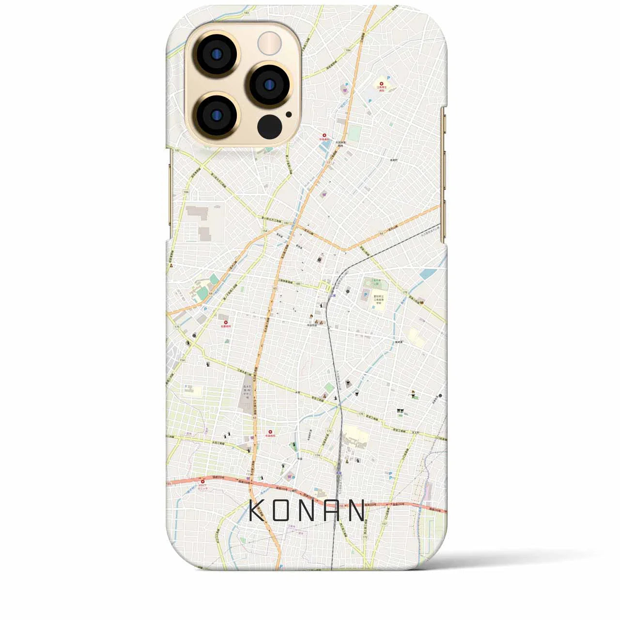 【江南(愛知県)】地図柄iPhoneケース(バックカバータイプ)