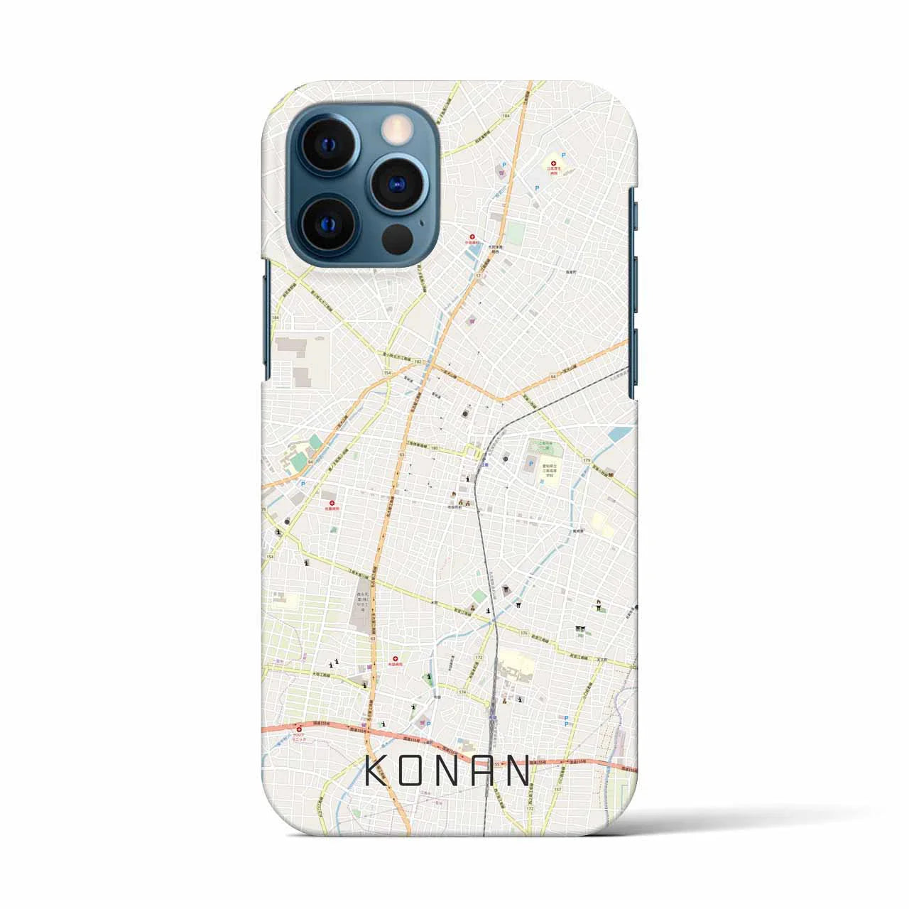 【江南(愛知県)】地図柄iPhoneケース(バックカバータイプ)