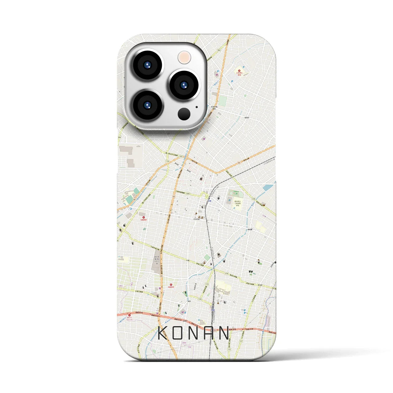 【江南(愛知県)】地図柄iPhoneケース(バックカバータイプ)