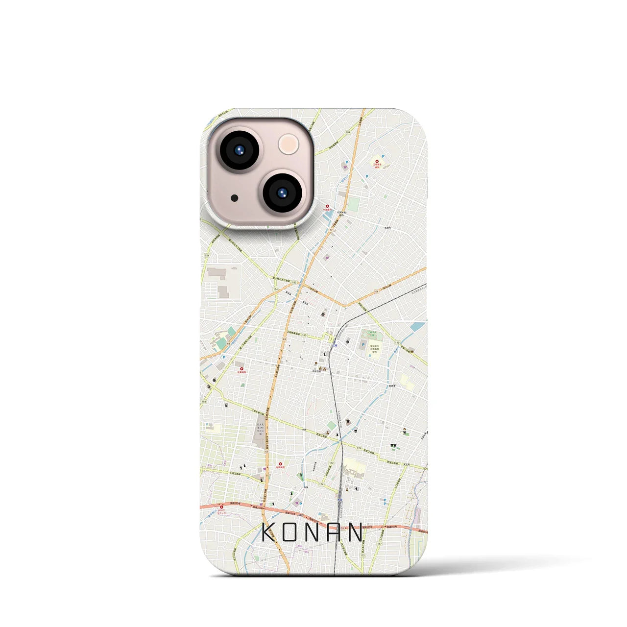 【江南(愛知県)】地図柄iPhoneケース(バックカバータイプ)