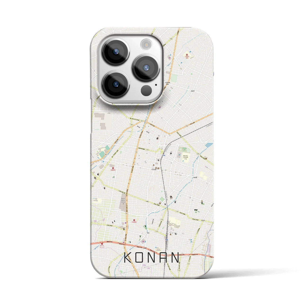 【江南(愛知県)】地図柄iPhoneケース(バックカバータイプ)