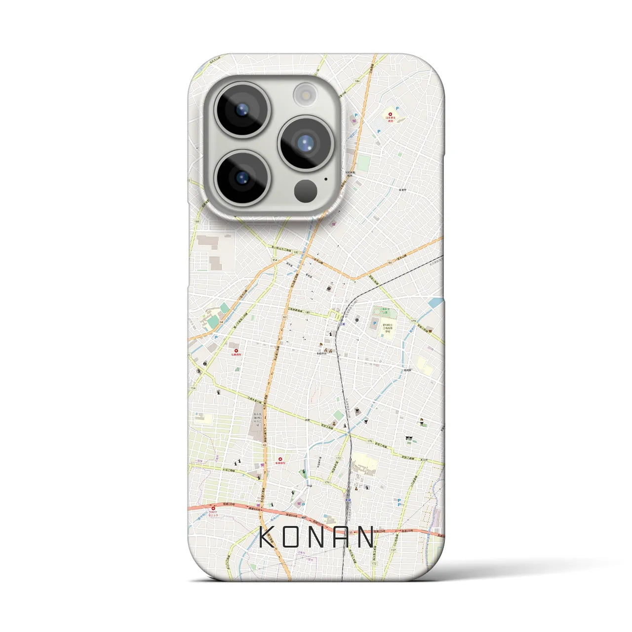 【江南(愛知県)】地図柄iPhoneケース(バックカバータイプ)