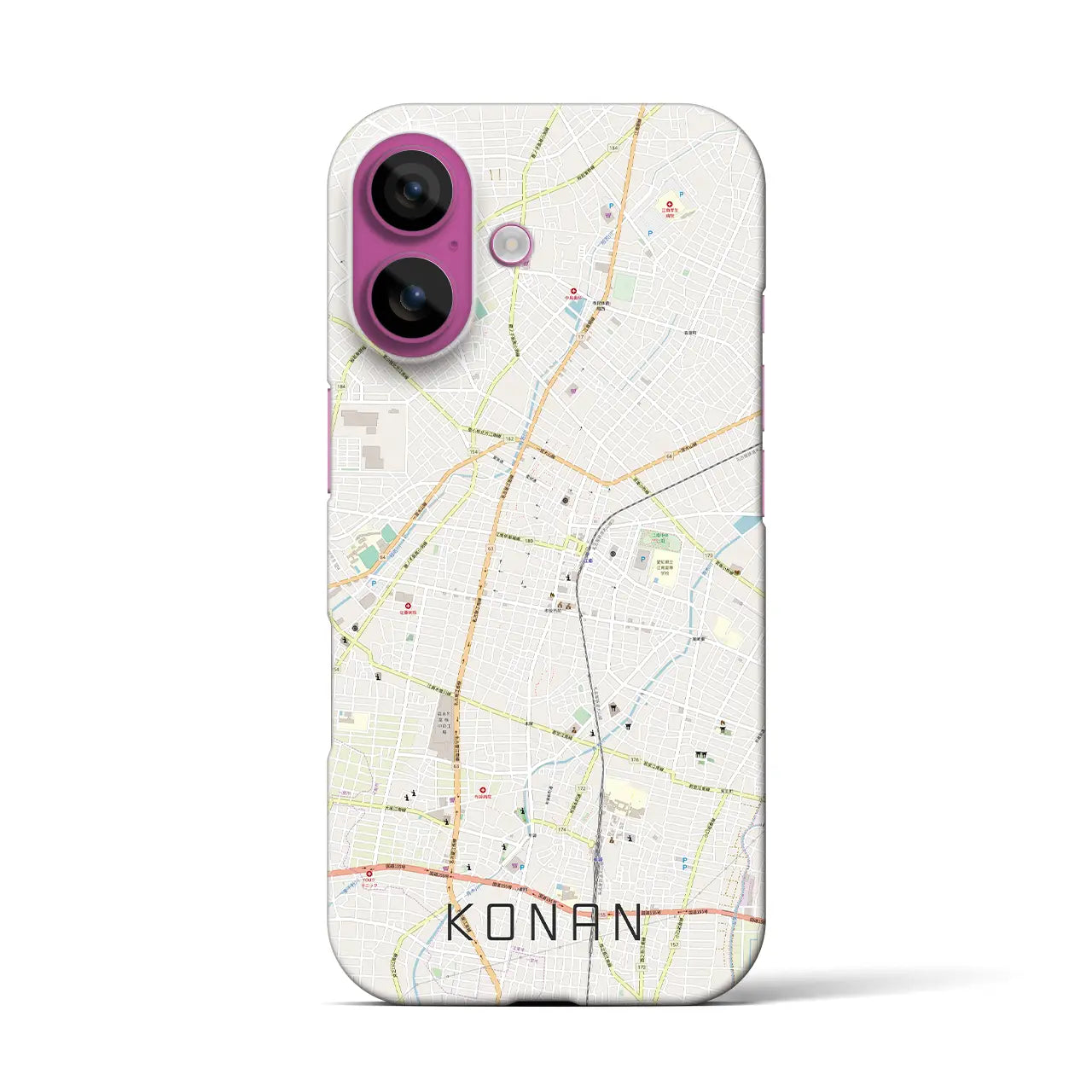 【江南(愛知県)】地図柄iPhoneケース(バックカバータイプ)