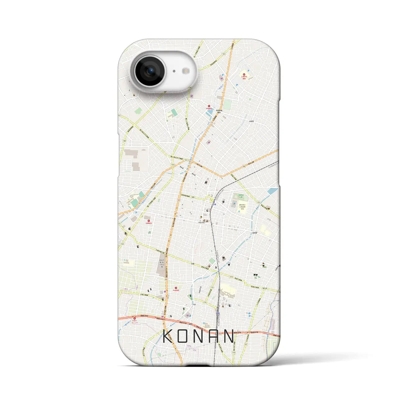 【江南(愛知県)】地図柄iPhoneケース(バックカバータイプ)