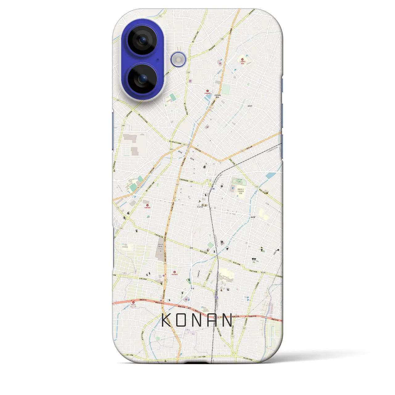 【江南(愛知県)】地図柄iPhoneケース(バックカバータイプ)ナチュラル・iPhone 16 Pro Max 用