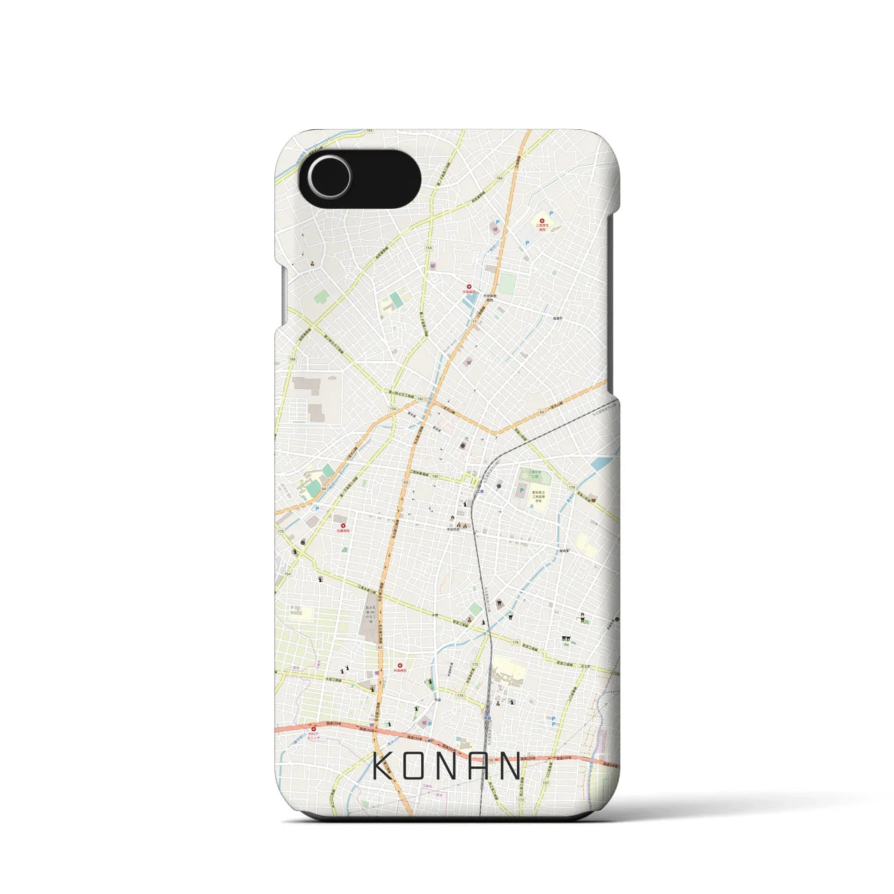 【江南(愛知県)】地図柄iPhoneケース(バックカバータイプ)