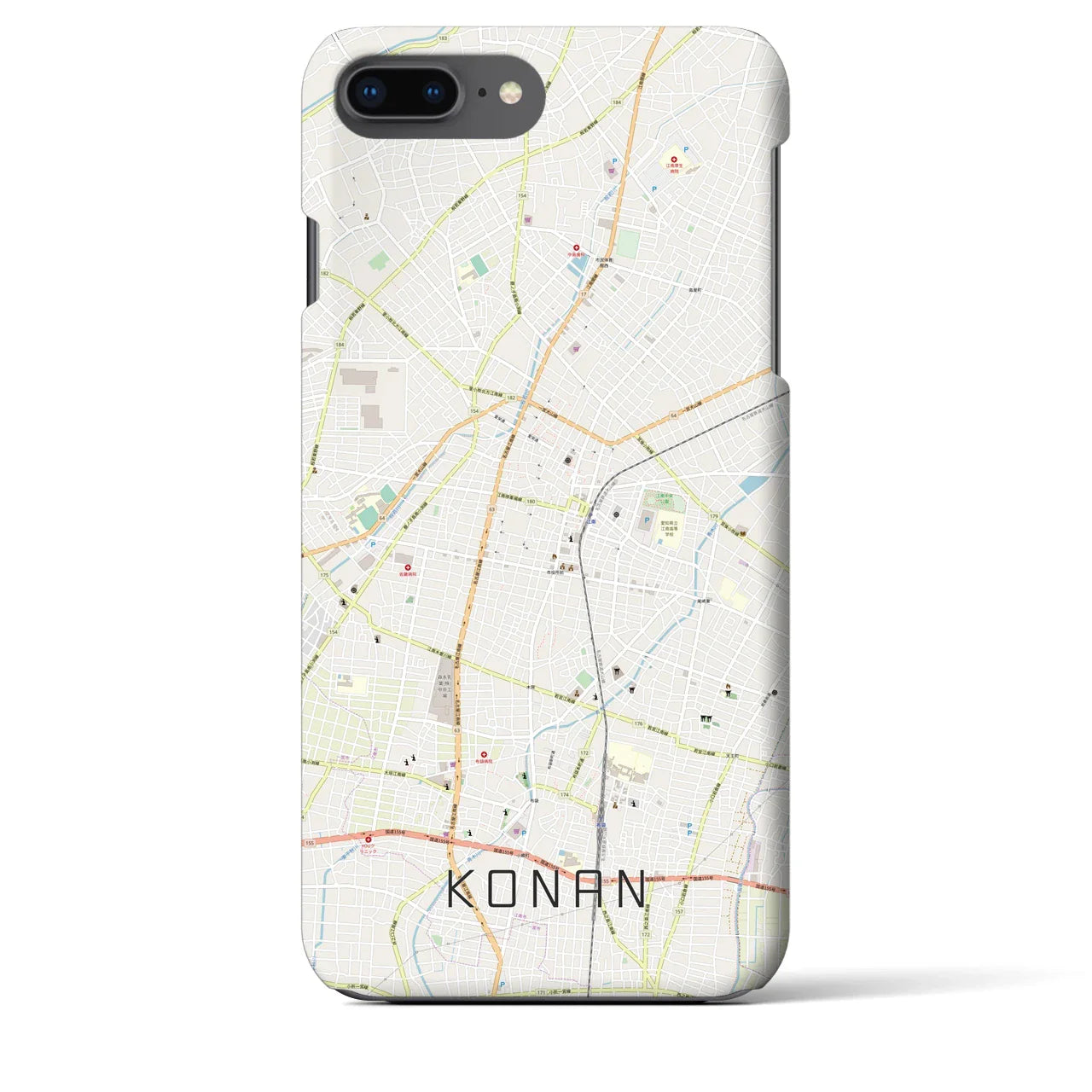 【江南(愛知県)】地図柄iPhoneケース(バックカバータイプ)