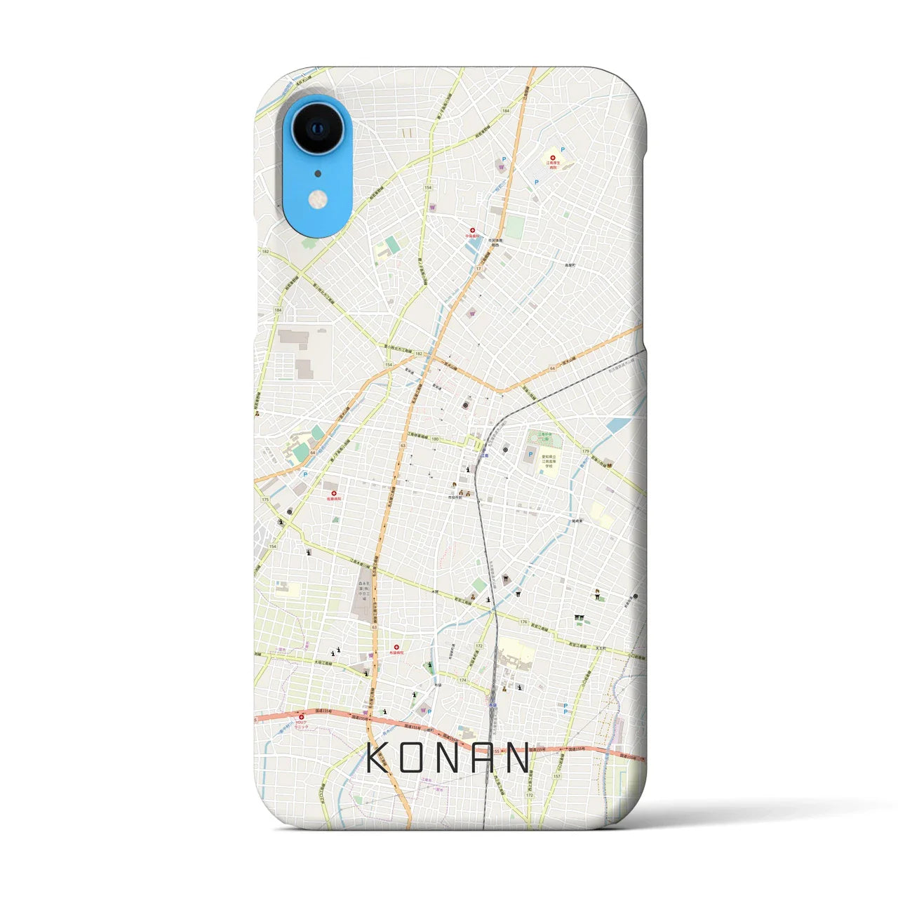 【江南(愛知県)】地図柄iPhoneケース(バックカバータイプ)