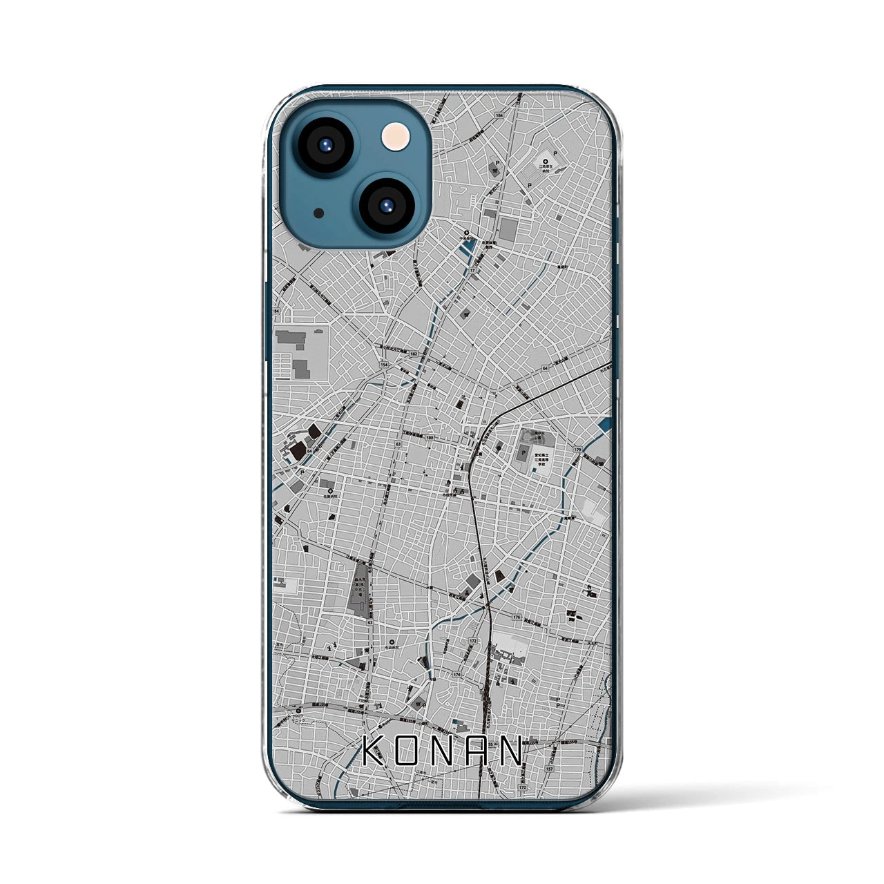 【江南(愛知県)】地図柄iPhoneケース(クリアタイプ)