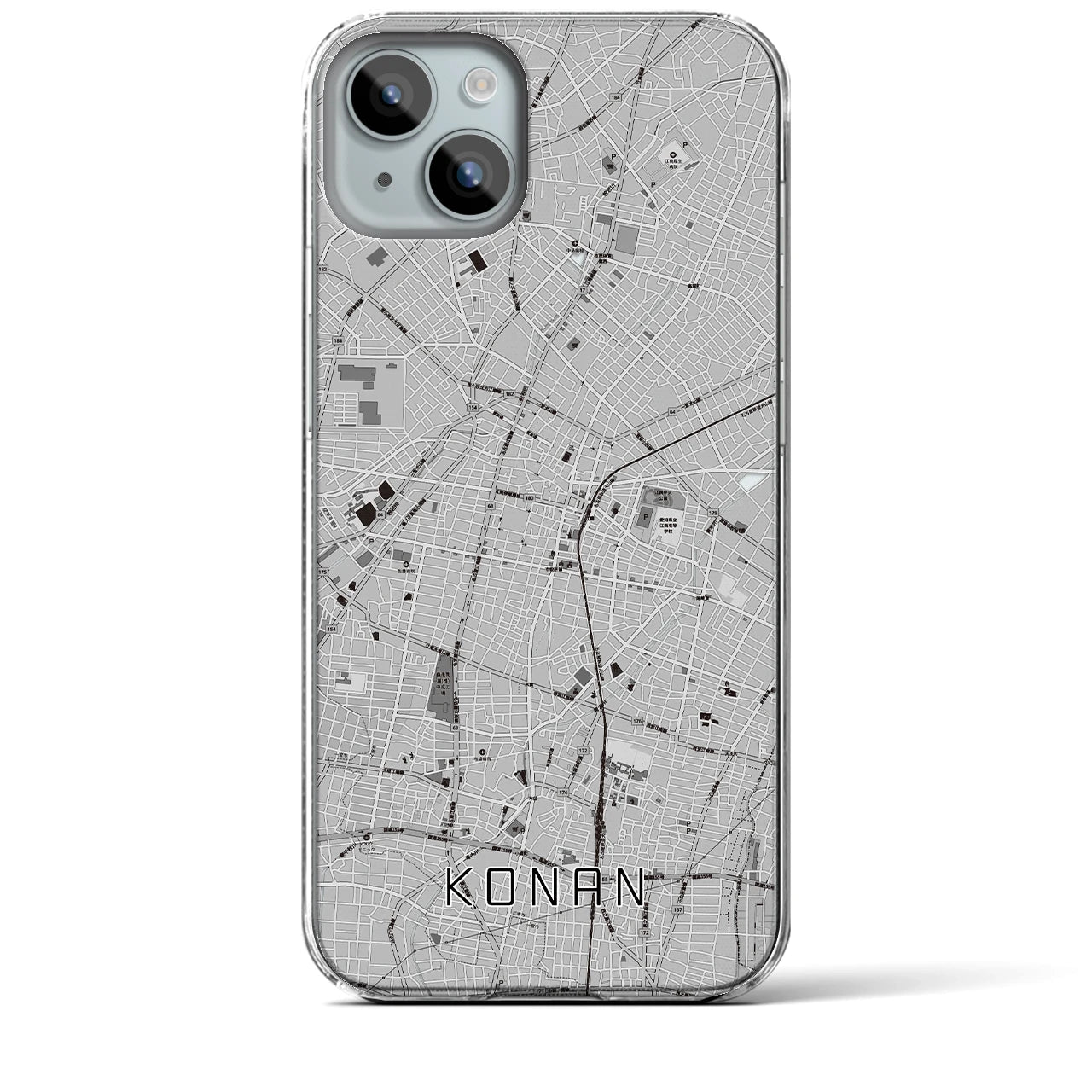 【江南(愛知県)】地図柄iPhoneケース(クリアタイプ)