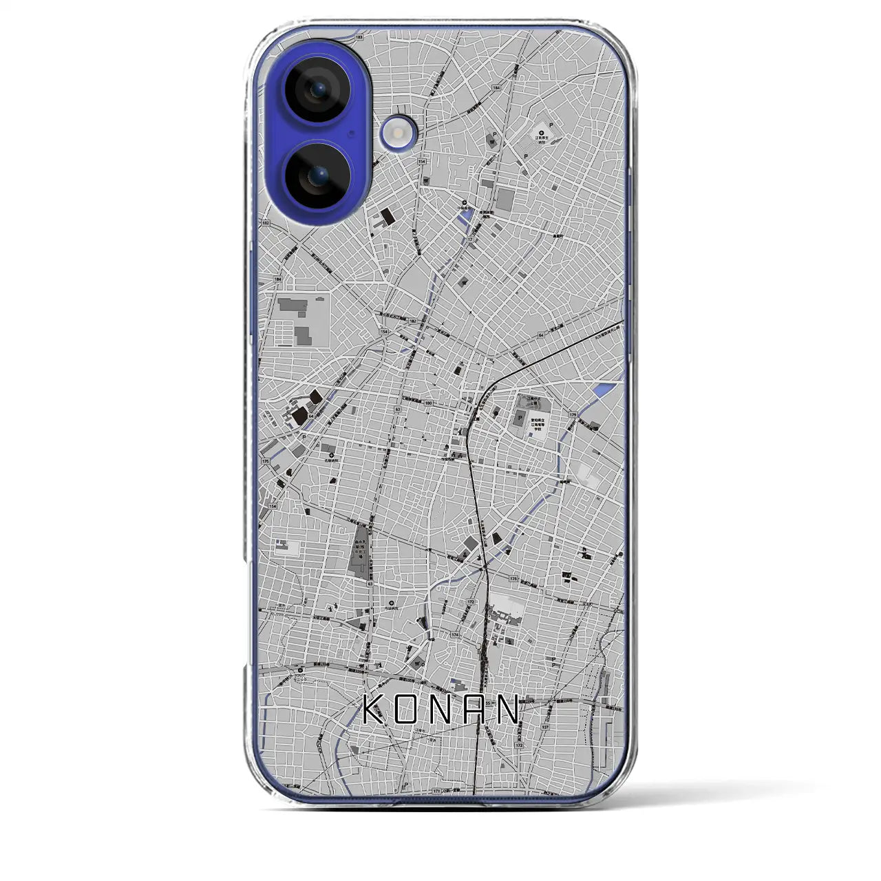 【江南(愛知県)】地図柄iPhoneケース(クリアタイプ)