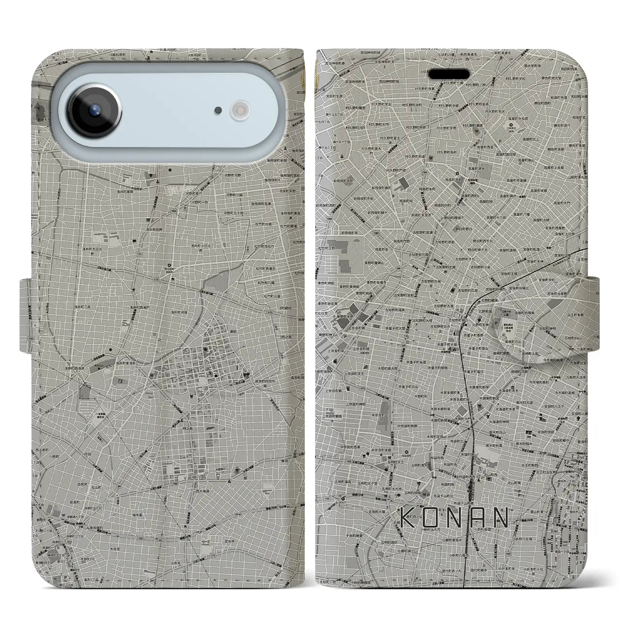 【江南(愛知県)】地図柄iPhoneケース(手帳タイプ)