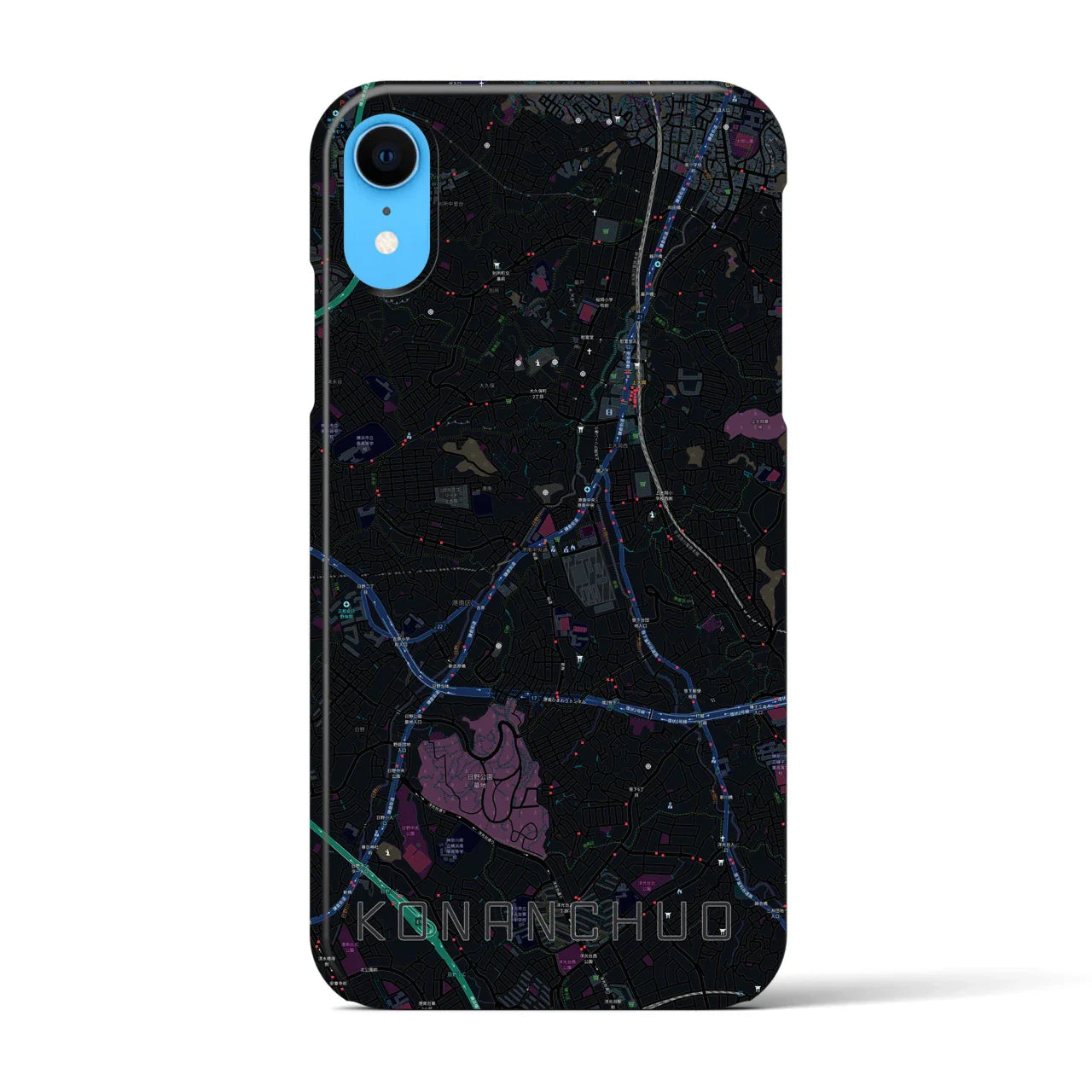 【港南中央(神奈川県)】地図柄iPhoneケース(バックカバータイプ)