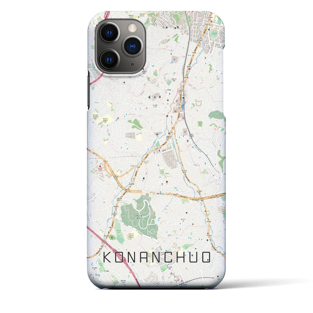 【港南中央(神奈川県)】地図柄iPhoneケース(バックカバータイプ)