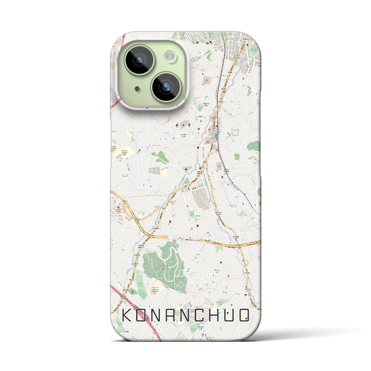 【港南中央(神奈川県)】地図柄iPhoneケース(バックカバータイプ)
