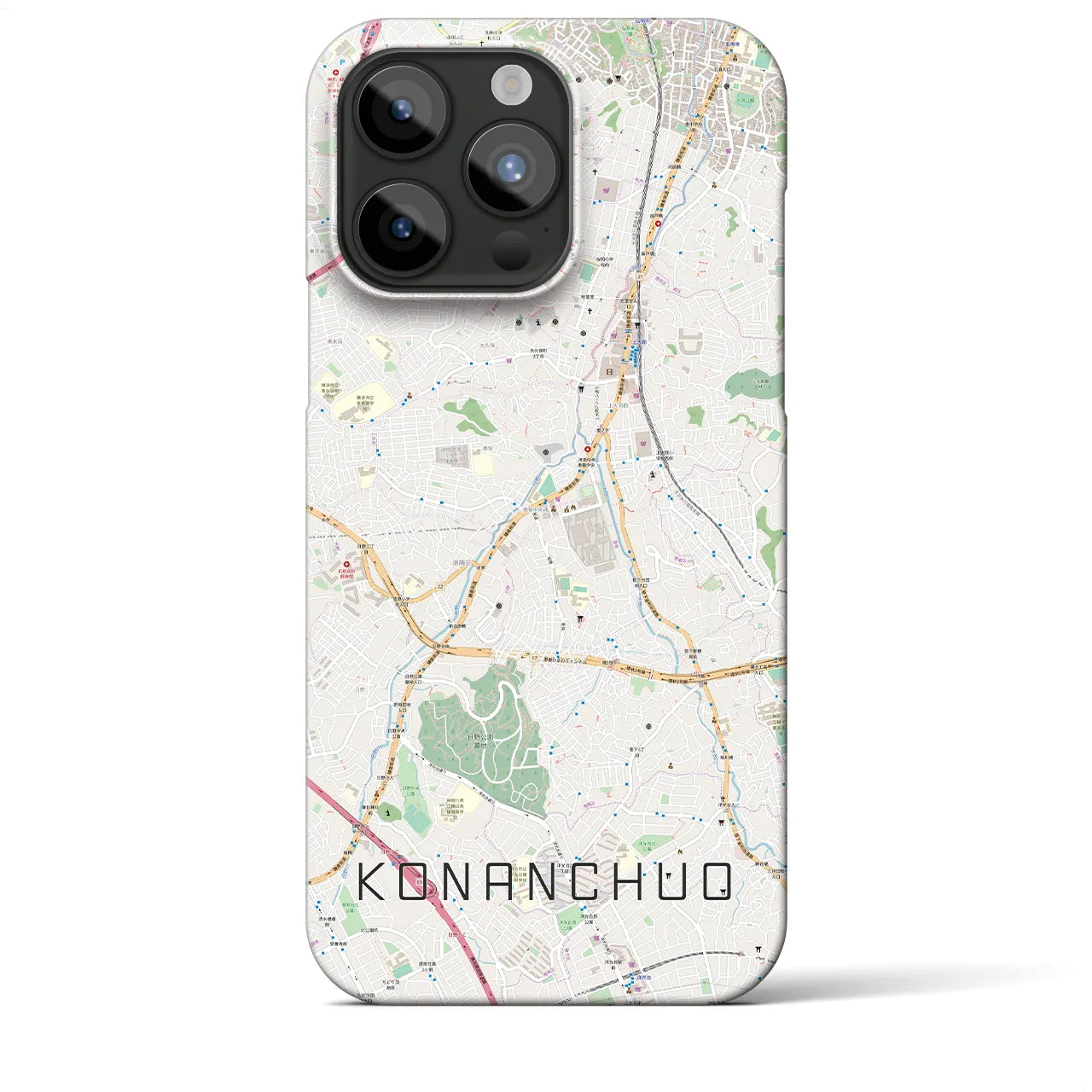 【港南中央(神奈川県)】地図柄iPhoneケース(バックカバータイプ)