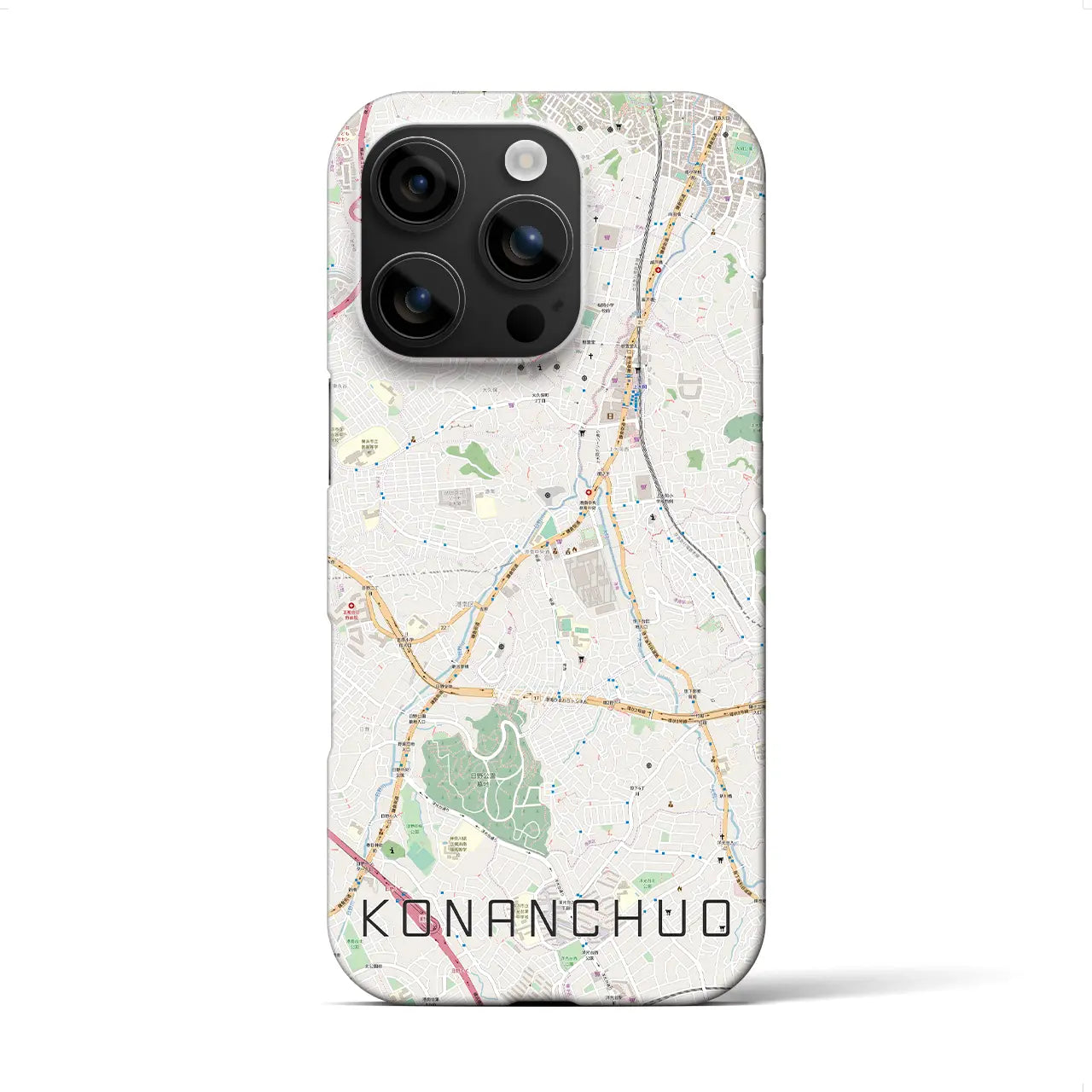【港南中央(神奈川県)】地図柄iPhoneケース(バックカバータイプ)