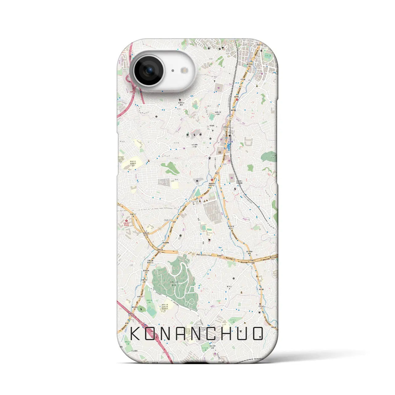 【港南中央(神奈川県)】地図柄iPhoneケース(バックカバータイプ)