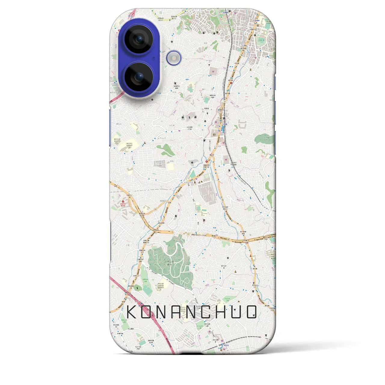 【港南中央(神奈川県)】地図柄iPhoneケース(バックカバータイプ)