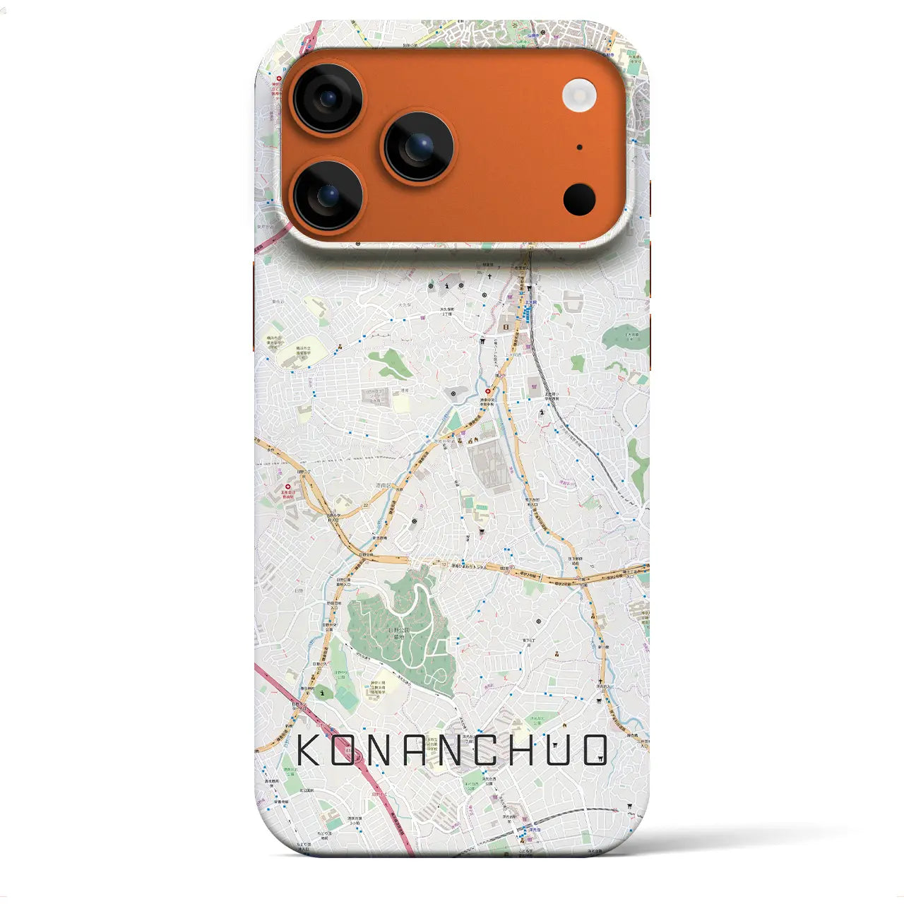 【港南中央(神奈川県)】地図柄iPhoneケース(バックカバータイプ)