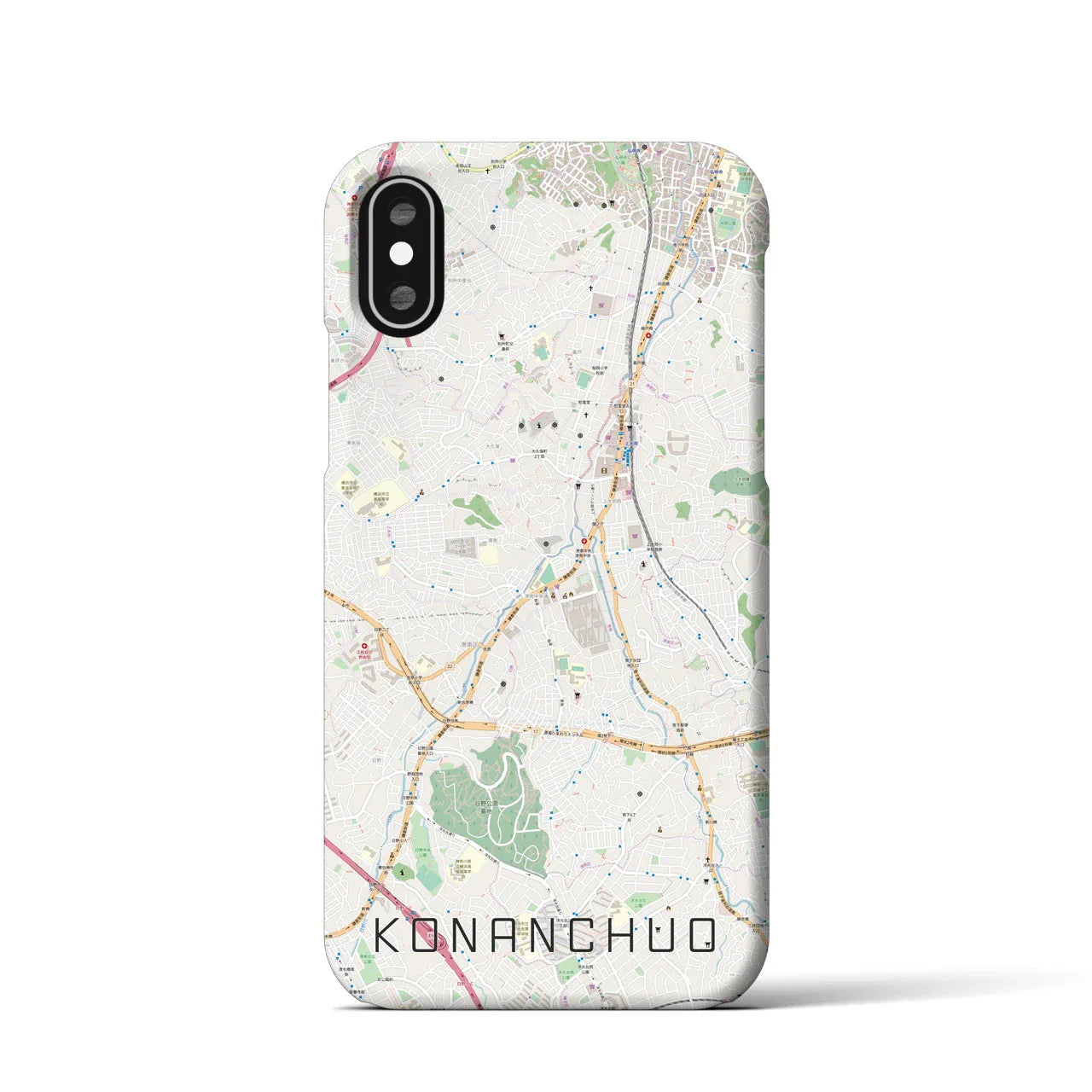 【港南中央(神奈川県)】地図柄iPhoneケース(バックカバータイプ)