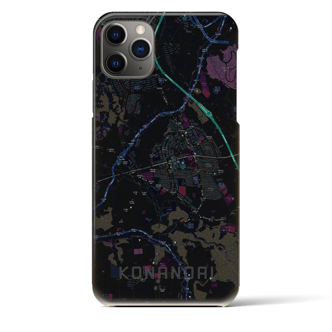 【港南台(神奈川県)】地図柄iPhoneケース(バックカバータイプ)