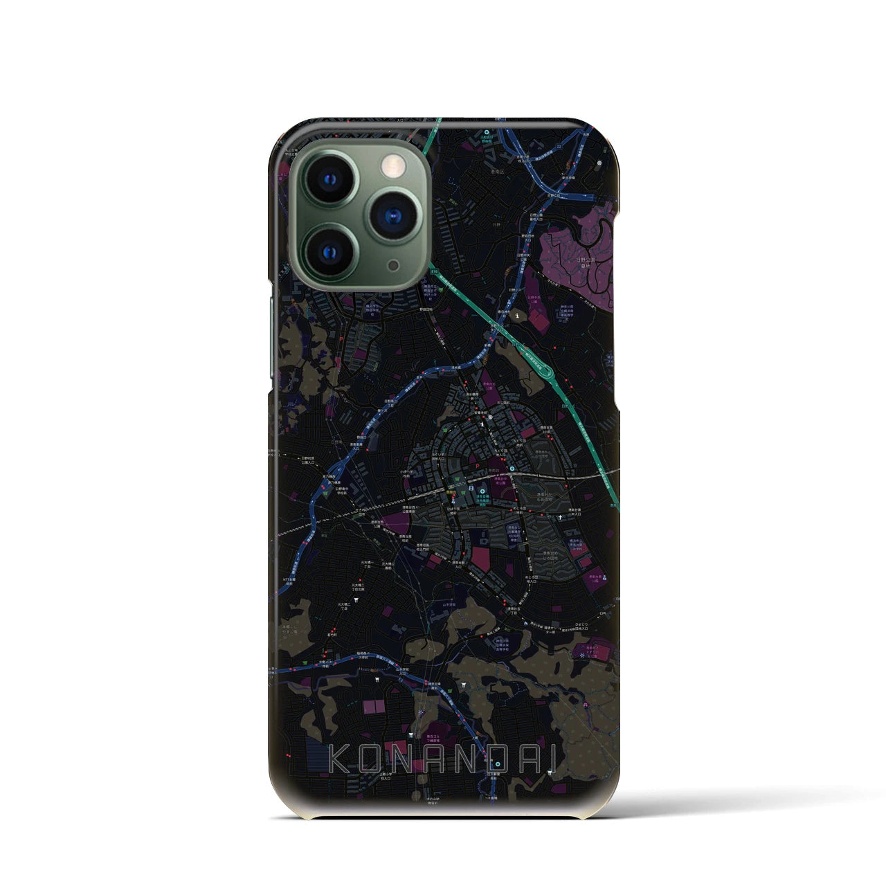 【港南台(神奈川県)】地図柄iPhoneケース(バックカバータイプ)