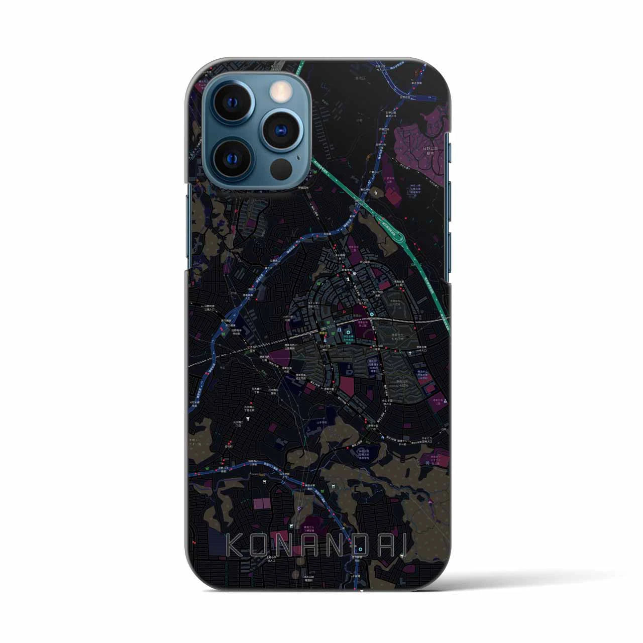 【港南台(神奈川県)】地図柄iPhoneケース(バックカバータイプ)
