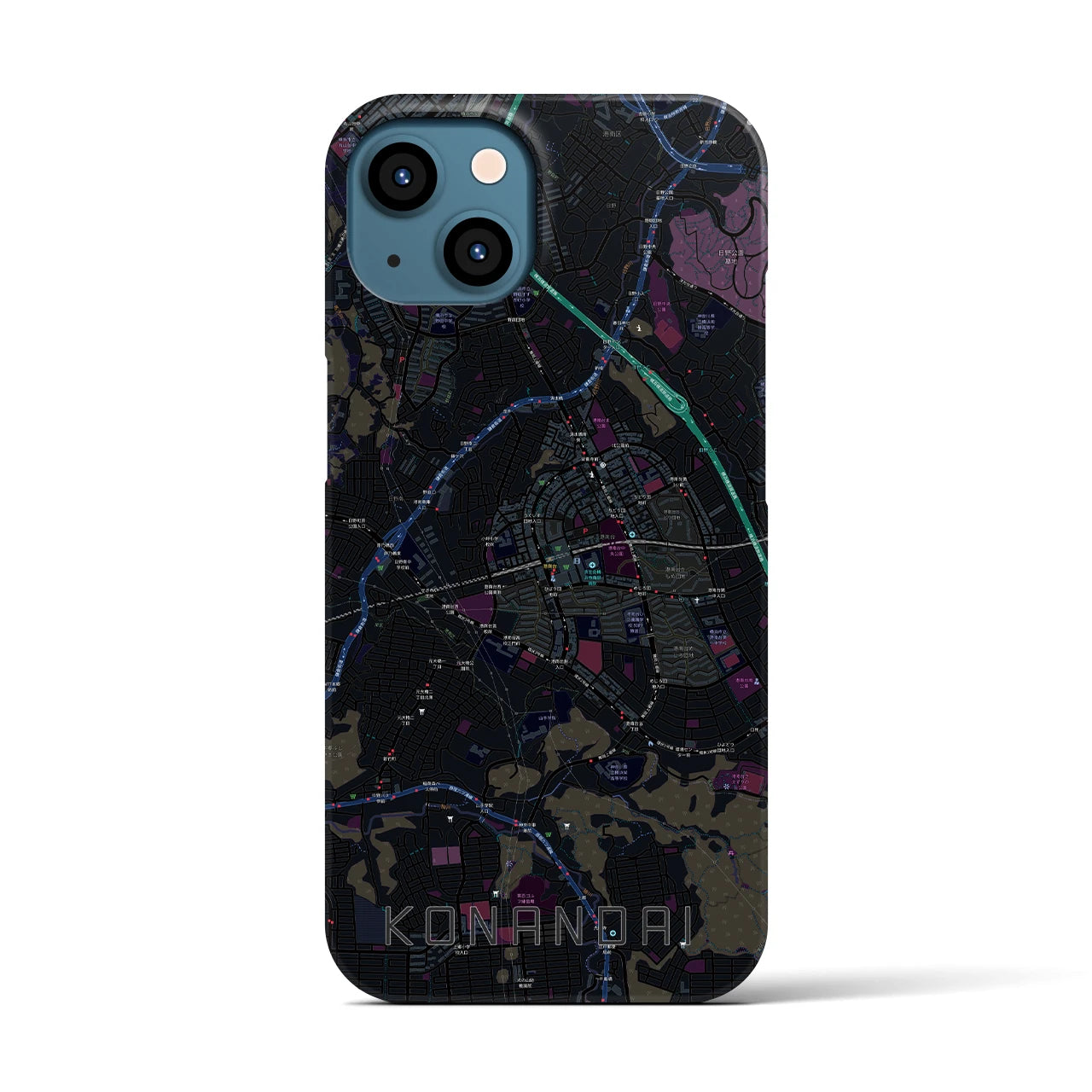 【港南台(神奈川県)】地図柄iPhoneケース(バックカバータイプ)