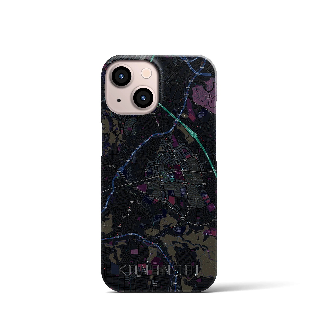 【港南台(神奈川県)】地図柄iPhoneケース(バックカバータイプ)