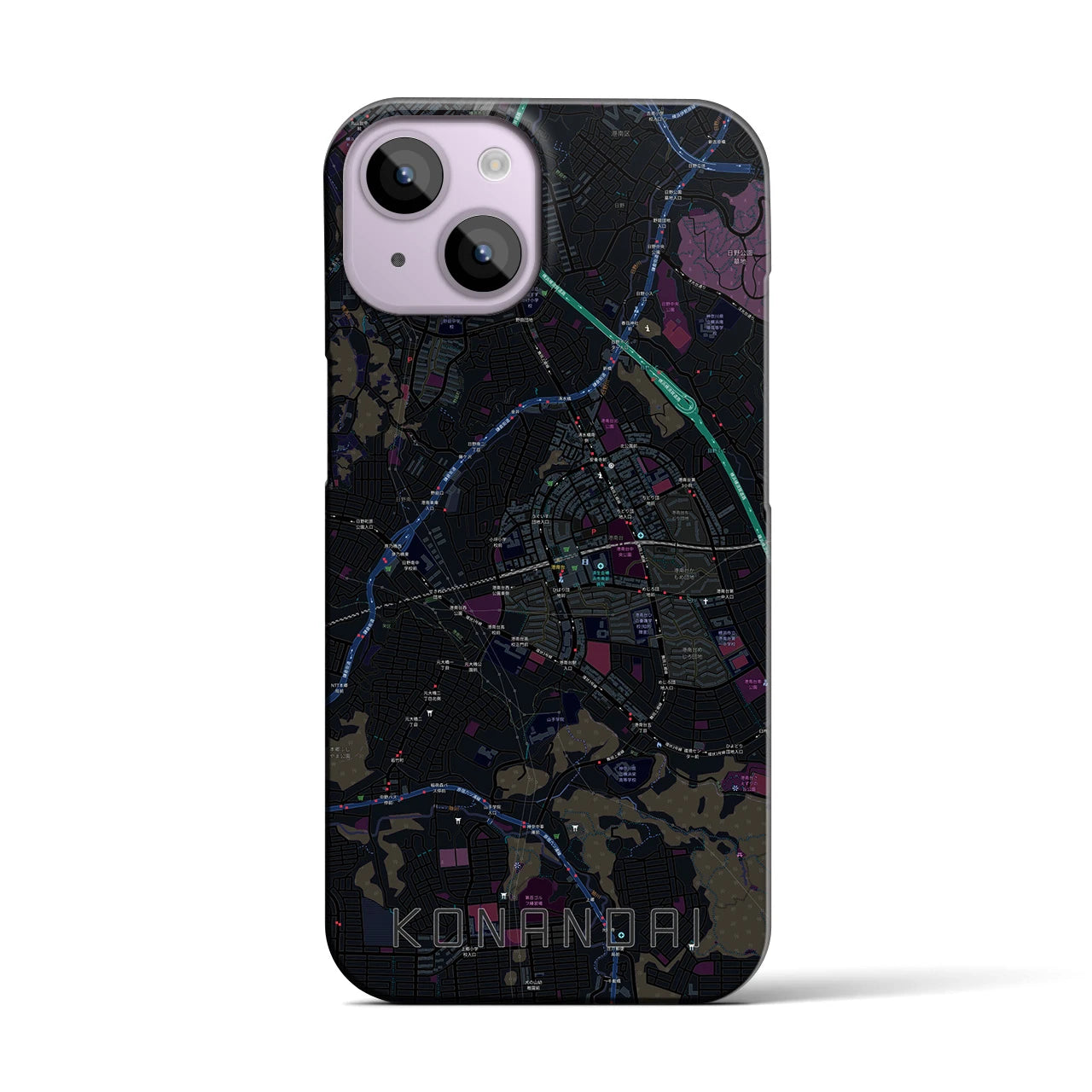 【港南台(神奈川県)】地図柄iPhoneケース(バックカバータイプ)