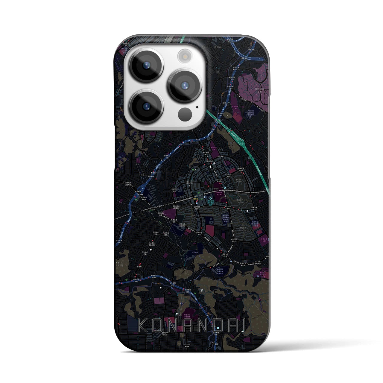 【港南台(神奈川県)】地図柄iPhoneケース(バックカバータイプ)