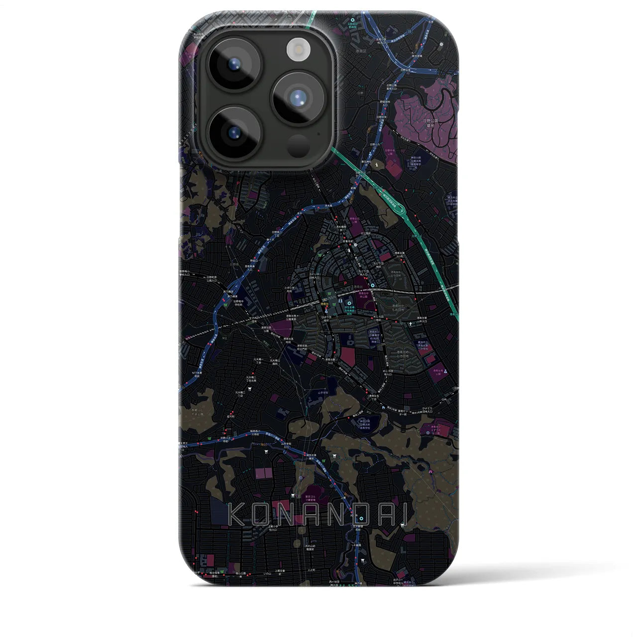 【港南台(神奈川県)】地図柄iPhoneケース(バックカバータイプ)