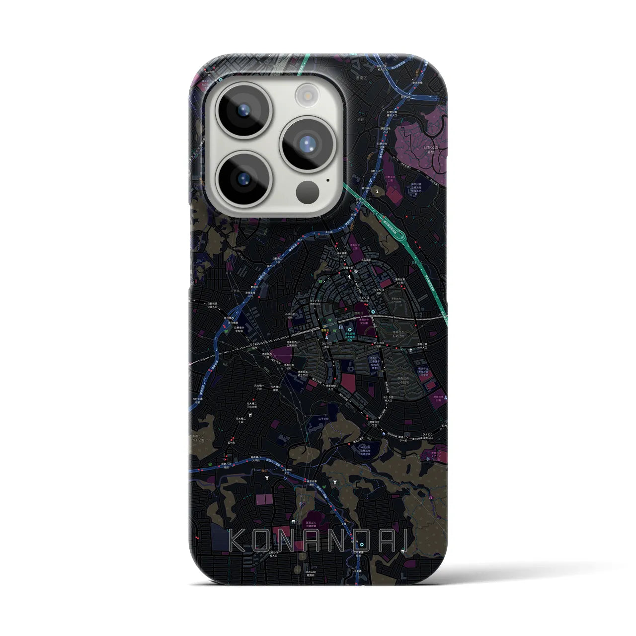 【港南台(神奈川県)】地図柄iPhoneケース(バックカバータイプ)