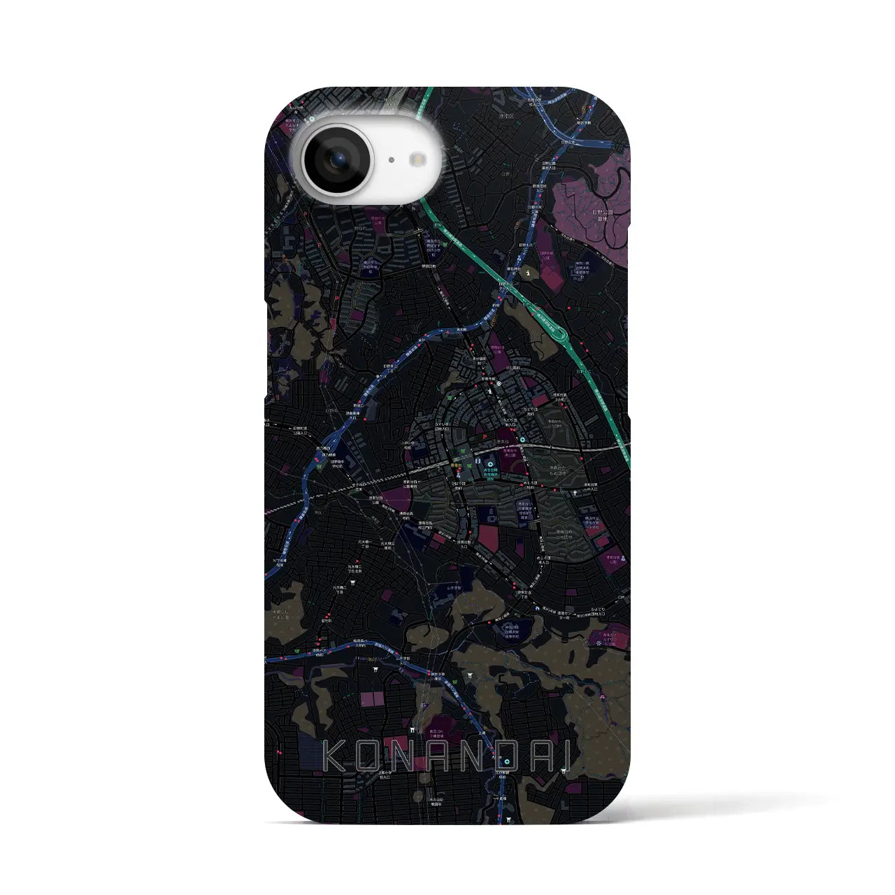 【港南台(神奈川県)】地図柄iPhoneケース(バックカバータイプ)