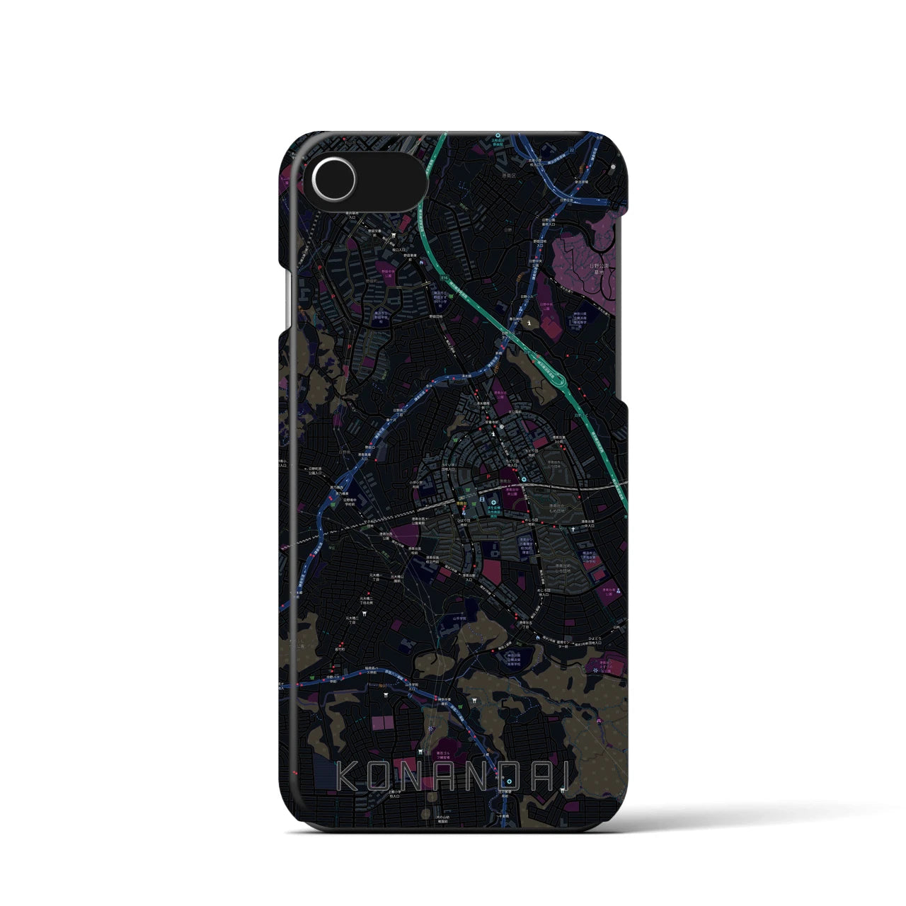 【港南台(神奈川県)】地図柄iPhoneケース(バックカバータイプ)