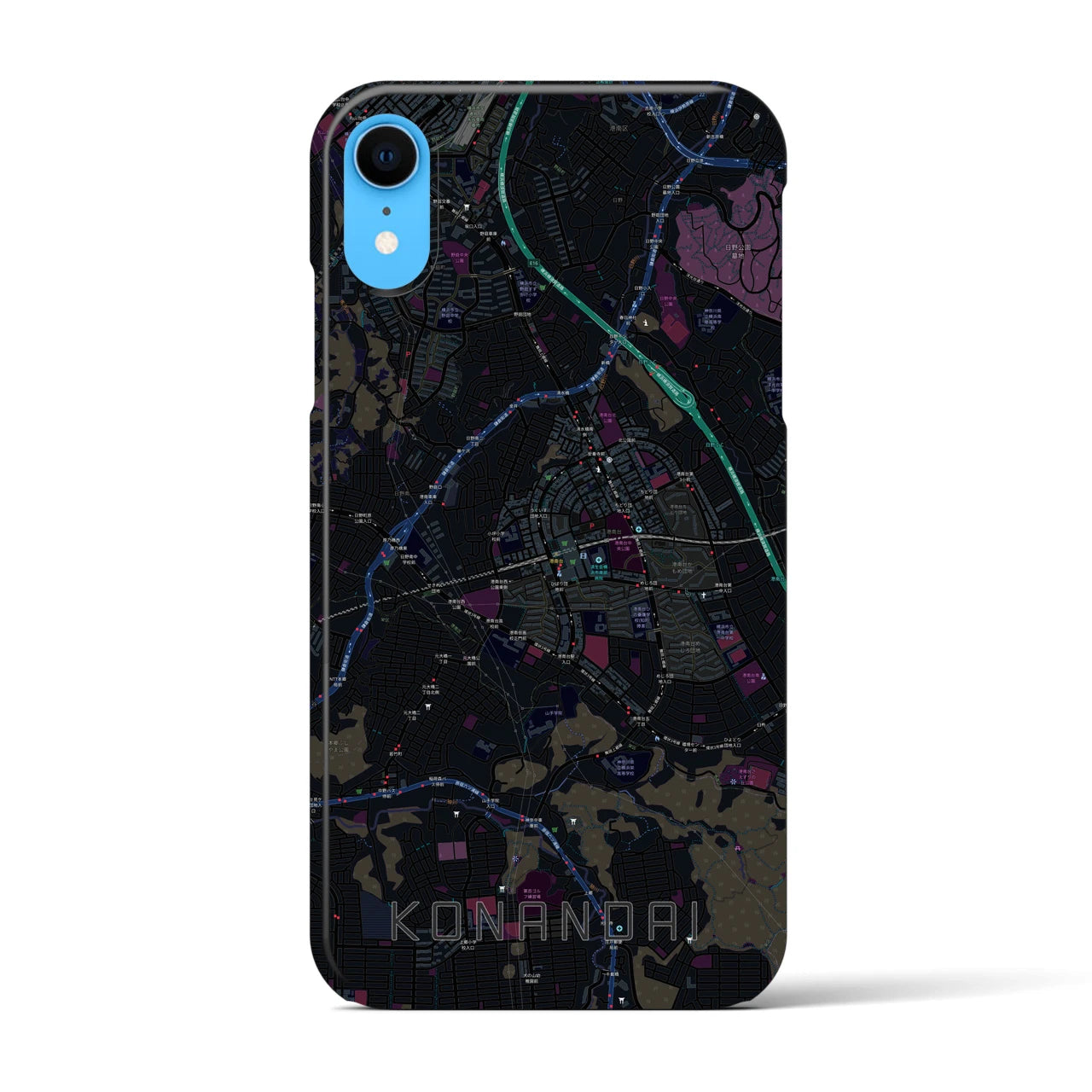 【港南台(神奈川県)】地図柄iPhoneケース(バックカバータイプ)