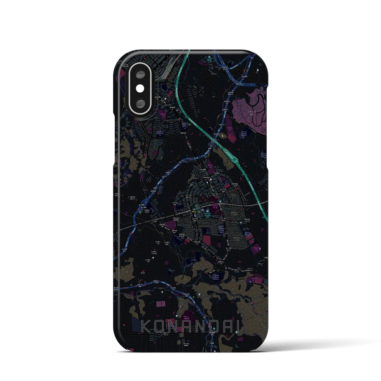 【港南台(神奈川県)】地図柄iPhoneケース(バックカバータイプ)