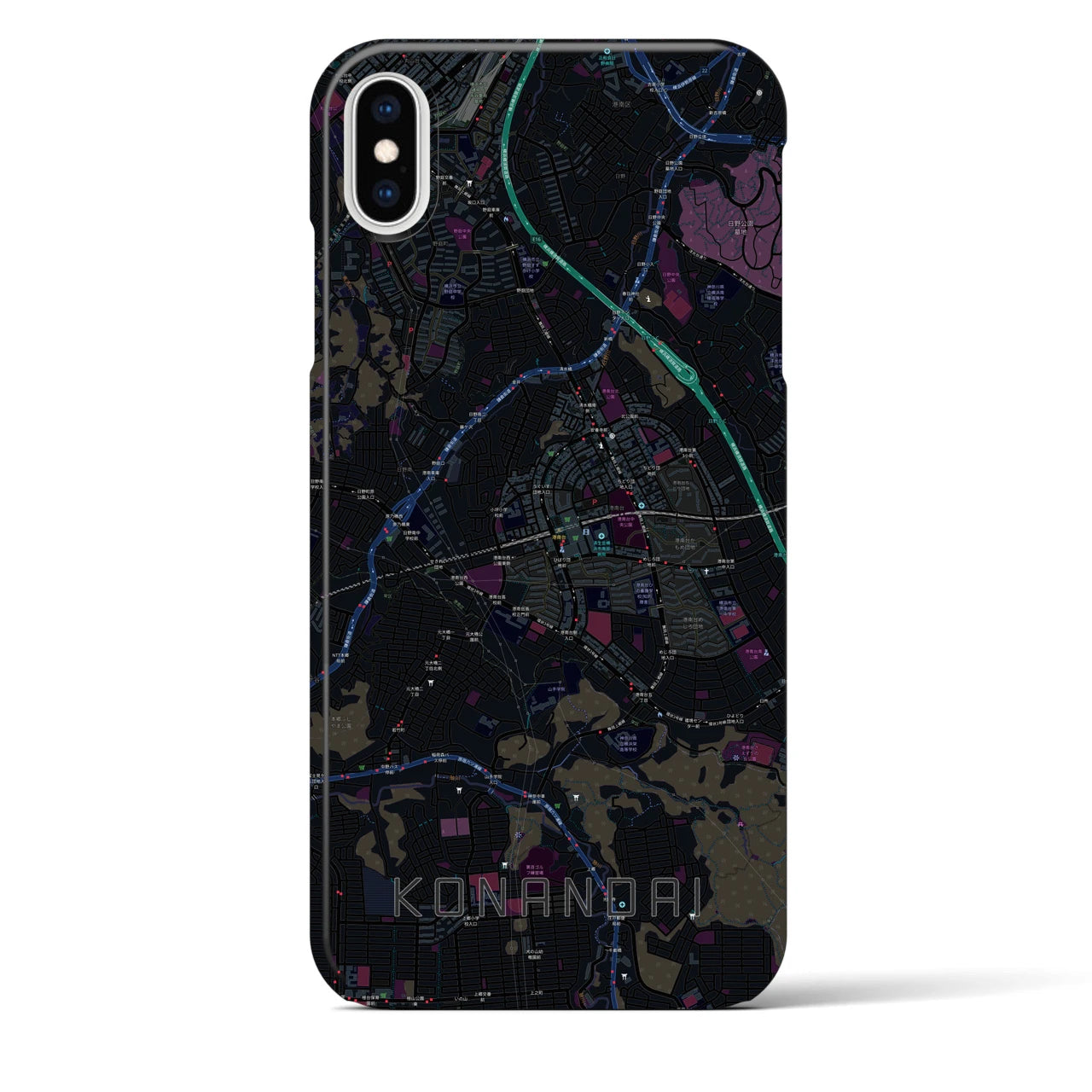 【港南台(神奈川県)】地図柄iPhoneケース(バックカバータイプ)