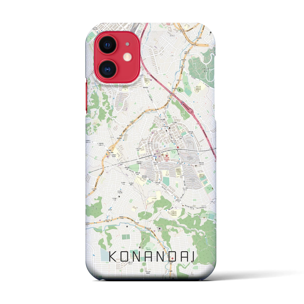 【港南台(神奈川県)】地図柄iPhoneケース(バックカバータイプ)