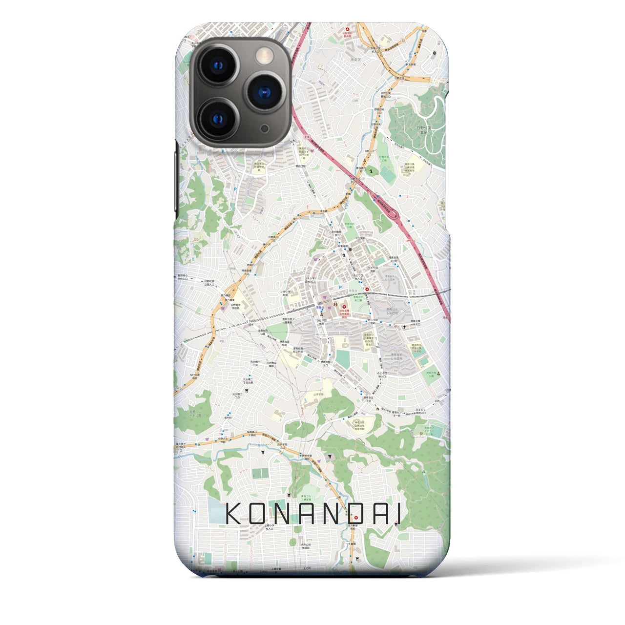 【港南台(神奈川県)】地図柄iPhoneケース(バックカバータイプ)