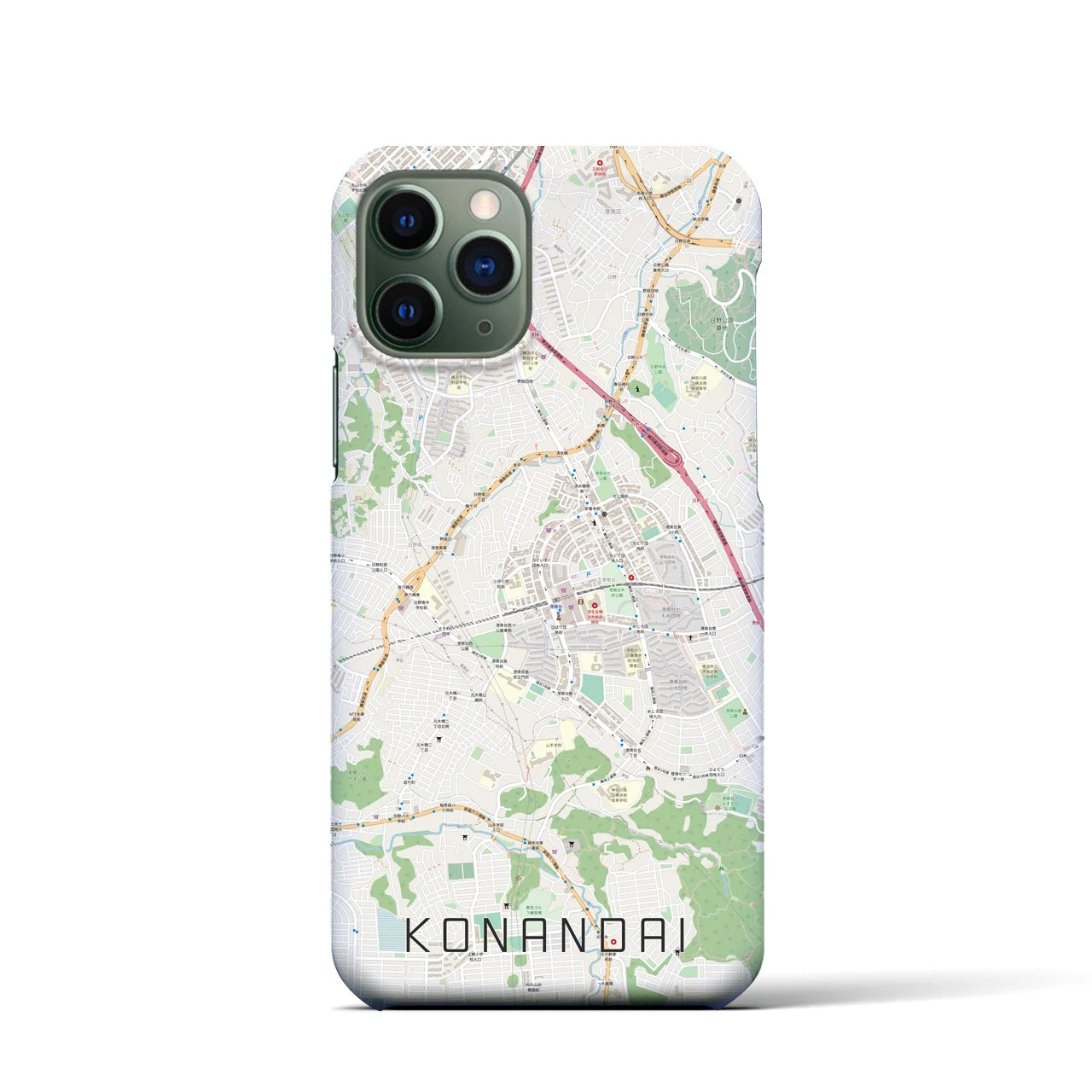 【港南台(神奈川県)】地図柄iPhoneケース(バックカバータイプ)