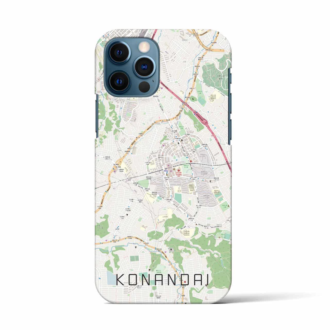 【港南台(神奈川県)】地図柄iPhoneケース(バックカバータイプ)