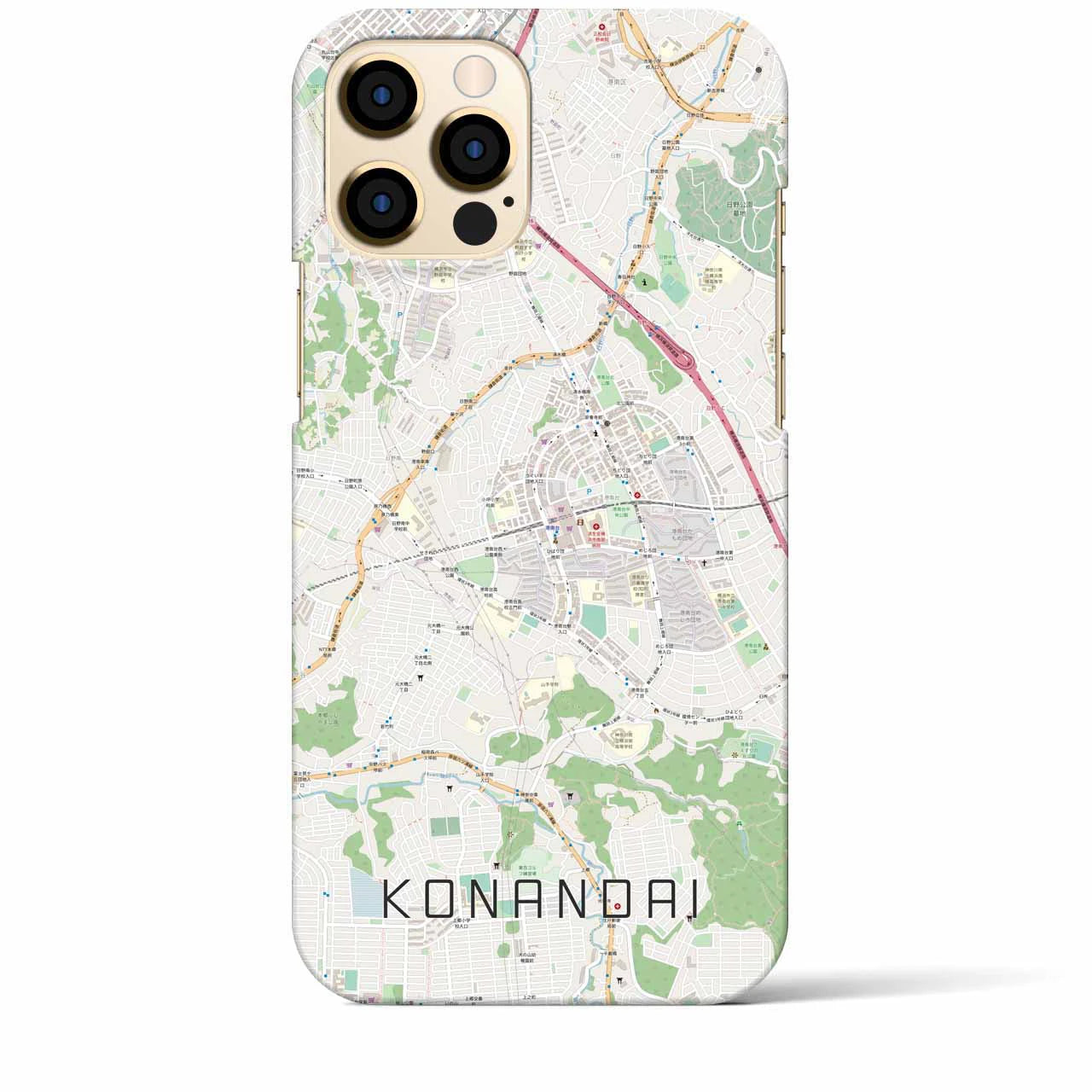 【港南台(神奈川県)】地図柄iPhoneケース(バックカバータイプ)