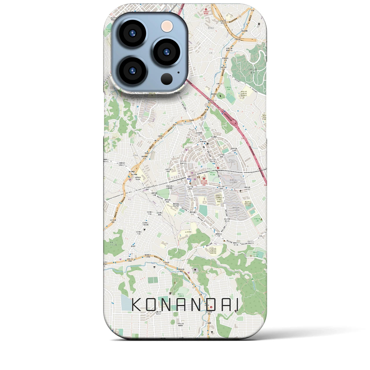 【港南台(神奈川県)】地図柄iPhoneケース(バックカバータイプ)