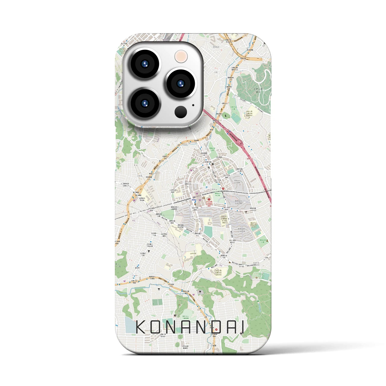 【港南台(神奈川県)】地図柄iPhoneケース(バックカバータイプ)